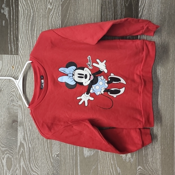 Disney Other - Disney Minnie mouse red fleece lined sweatshirt size 10-12